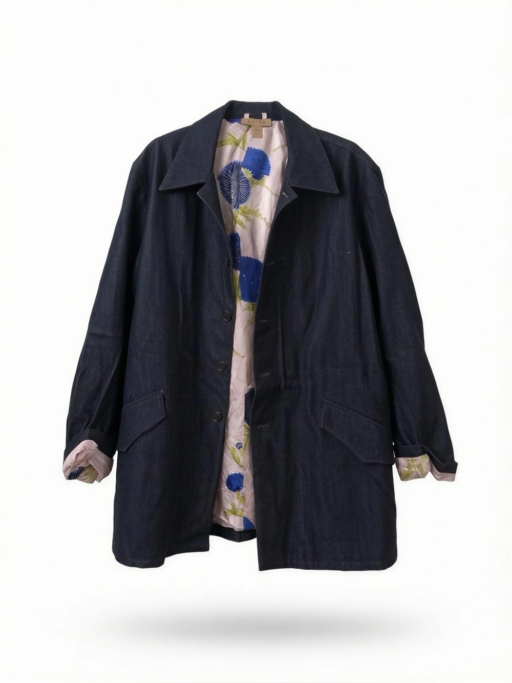 Men’s Harari Dark Denim with Floral Silk Lining Size M/L